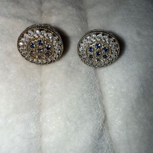 Silver and zirconium Stud Earrings